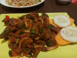 Seitan sadeko at Loving Heart in Kathmandu