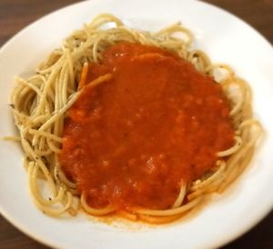 Spageti tomato souce at Loving Heart in Kathmandu