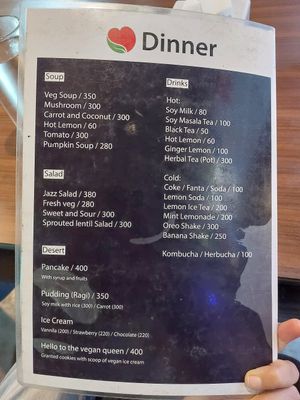 Sides and drinks menu at Loving Heart in Kathmandu