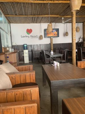Plenty of seating with comfortable couches to sit and relax.  at Loving Heart in Kathmandu