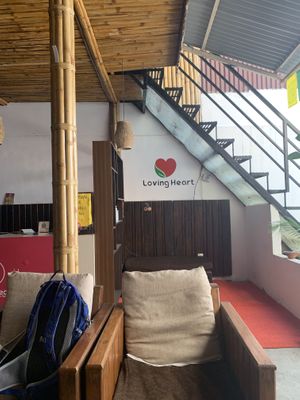 Located below the Divine Yoga studio in Thamel.  at Loving Heart in Kathmandu