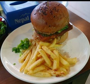 Thai Tofu Burger at Loving Heart in Kathmandu