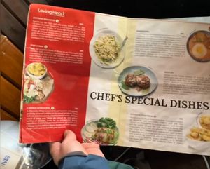 menu  at Loving Heart in Kathmandu