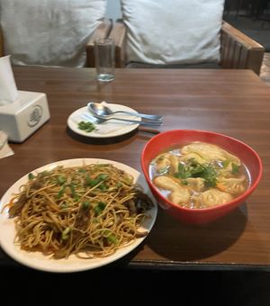 the mushroom chowmei  at Loving Heart in Kathmandu