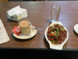  soy masala tea  at Loving Heart in Kathmandu