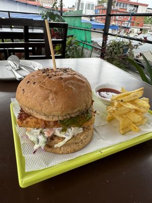 Tofu burgerr  at Loving Heart in Kathmandu