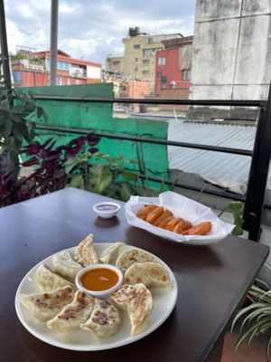 Kothe Momo’s and Potato Wedges  at Loving Heart in Kathmandu