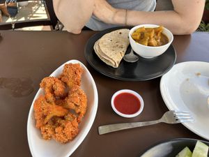 Fried califlower as starter  at Loving Heart in Kathmandu