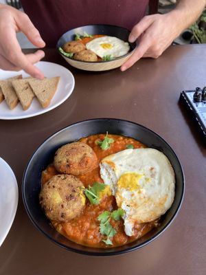 Shakshuka type meal   at Loving Heart in Kathmandu