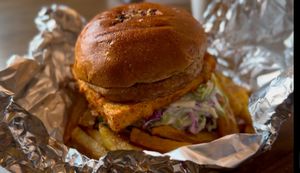Yum tofu burger 🍔   at Loving Heart in Kathmandu