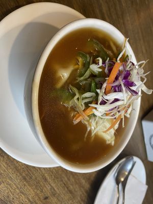 Momo soup  at Loving Heart in Kathmandu