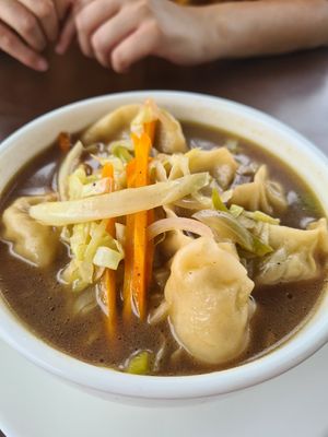Soup momos at Loving Heart in Kathmandu