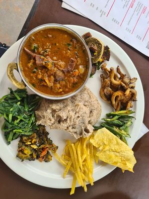 Dhido set - absolutely amazing food! at Loving Heart in Kathmandu