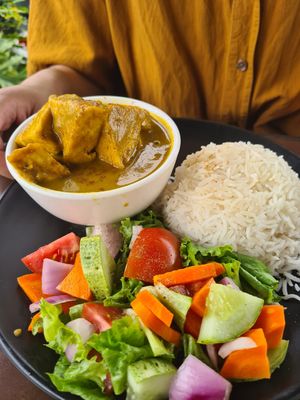 Tofu curry set at Loving Heart in Kathmandu