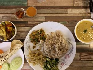 Brown rice dish at Loving Heart in Kathmandu