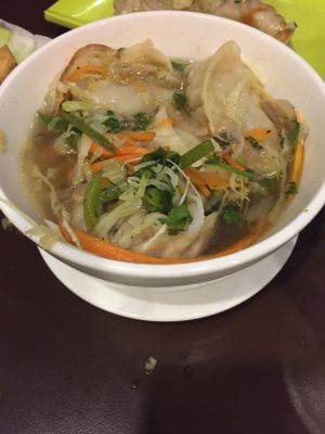 Momo soup at Loving Heart in Kathmandu