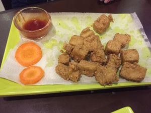 Fried tofu at Loving Heart in Kathmandu