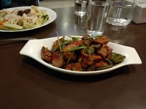 Chilly tofu at Loving Heart in Kathmandu