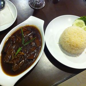 Vegan ginger "fish" gravy at Loving Heart in Kathmandu
