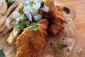 Tacos with crispy mushrooms  at Vegetal - temporarily closed in Mexico City