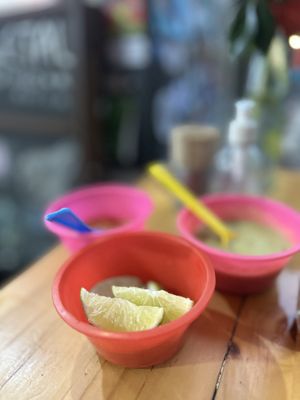 Homemade salsa   at Vegetal - temporarily closed in Mexico City