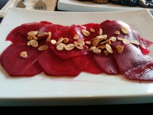 Beet Carpacho at Chia in Tel Aviv