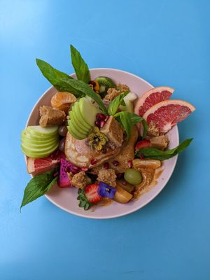 Peanut butter pancakes at Flora and Fauna in Fremantle