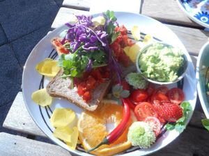 Tomato toast at Flora and Fauna in Fremantle