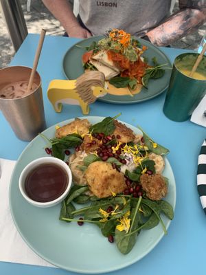 Chick’n Waffles and Breakfast Burrito  at Flora and Fauna in Fremantle