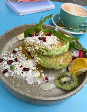 Pandan Pancakes  at Flora and Fauna in Fremantle