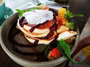 Pancakes at Flora and Fauna in Fremantle