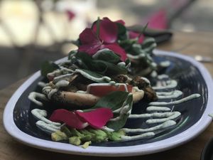 Pesto Mushrooms at Flora and Fauna in Fremantle