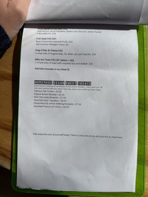 Menu June 2025  at Flora and Fauna in Fremantle