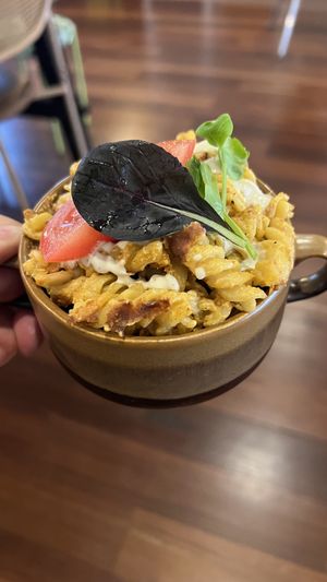 Mug of Mac N Cheesee  at Flora and Fauna in Fremantle