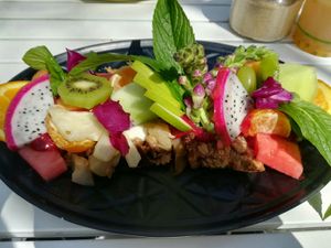 Apple crumble at Flora and Fauna in Fremantle