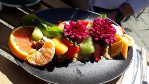 Apple crumble at Flora and Fauna in Fremantle