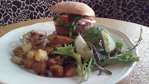 vietnamese tofu burger at Oats Healthy Living Store in Brixham
