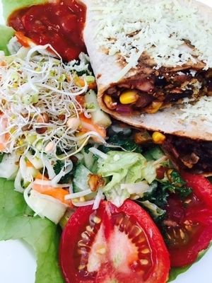 Quescadillas with Veganity Meatless Mince at Veganity Foods in Tilburg