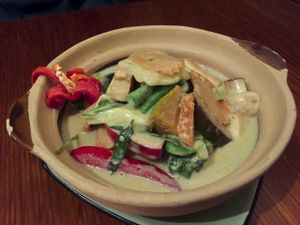 Gang Keon Whan Puk (Green curry) at Nongkhai Thai in Eltham