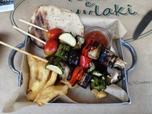 Souvlaki wege at Pane e Souvlaki in Corfu