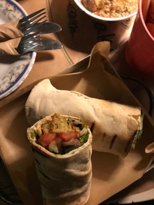 Vegan falafel wrap at Pane e Souvlaki in Corfu