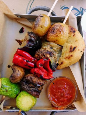 Grilled vegetables at Pane e Souvlaki in Corfu