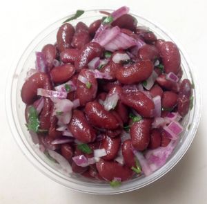 Marinated kidney beans with red onion, parsley,  umeboshi vinegar and toasted sesame oil. at 7th Element in Burbank