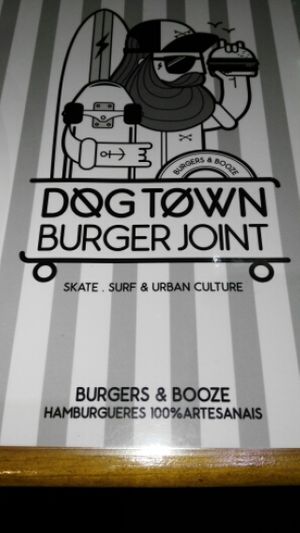Placemat logo. at Dog Town Burger Joint in Lisbon