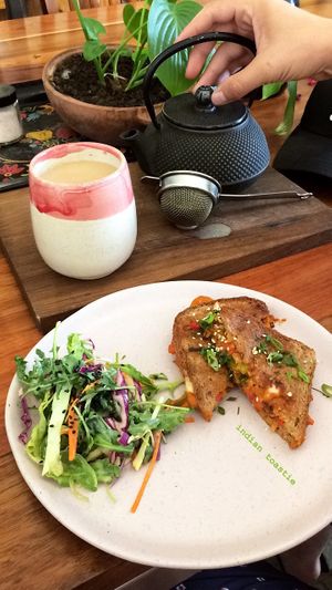 I’ll definitely need to try and make an Indian-style toastie at home   at Foraged in Seddon