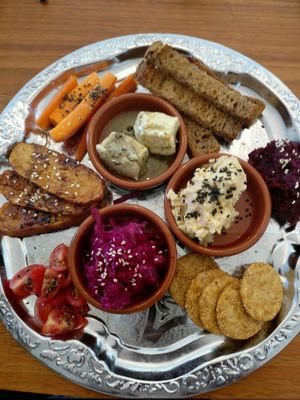 grazing platter with tempeh at Foraged in Seddon