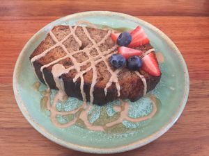 Vegan banana bread at Foraged in Seddon