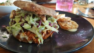 Jackfruit Burger at Foraged in Seddon