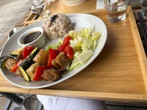 Brochettes de poulet végétarien at Shiang Yun in Bussy-saint-georges