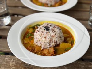 Riz au curry et poulet végétarien at Shiang Yun in Bussy-saint-georges